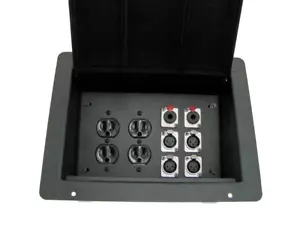 PROCRAFT FPPL-2DUP4XF2LQ-BK Einbau Bühnentasche / Bodenbox 2AC + 4XLR Buchse - Bild 1 von 3