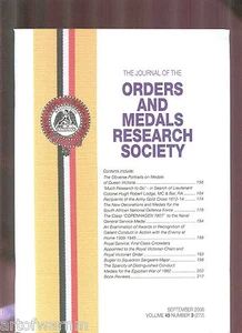 OMRS vol 45 # 3 2006 Journal Orders & Medals Research Society UK MEDAL MAGZ - Picture 1 of 1