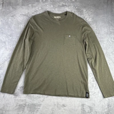 Camisa Todd Snyder Para Hombres Grande Verde Manga Larga Bolsillo 100% Algodón EE. UU. Cuello Redondo Foto 1 de 4