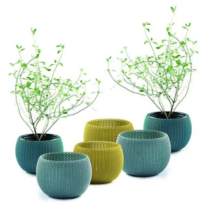 Keter Knit Cozies Garden Plant Pots Planters - Multi-Colour, Set of 6 Pots - Picture 1 of 5