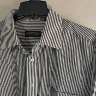 Camisa de vestir a rayas Donald J. Trump Signature Collection talla 17,5 - 34/35 Foto 1 de 4
