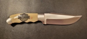 Badass Blades D2 Steel Hunting Knife Camel Bone HARLEY DAVIDSON Handle- BA722 - Picture 1 of 15