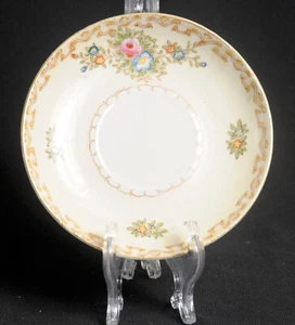 Inscribed 1943 Porcelain Saucer Spring Floral Gold Border MK Occupied Japan - Picture 1 of 3
