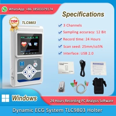 3 Channels Recordable Machine Dynamic ECG Holter System TLC9803 - Image 1 of 4