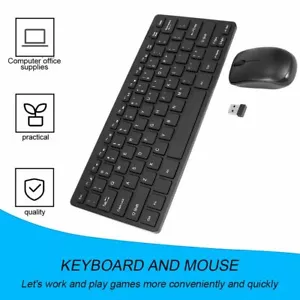 2.4GHZ USB Wireless Slim Keyboard For PC Laptop and Cordless Mouse Combo Kit Set - Picture 1 of 6