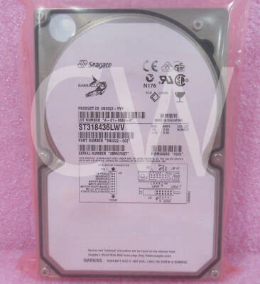 ST318436LWV Seagate BARRACUDA 18.4GB 7.2K 68-Pin 4MB U160 SCSI 3.5" Hard Drive - Image 1 of 2