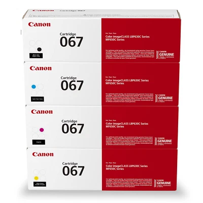 Canon 067 Negro,Cian,Magenta,Amarillo Cartucho de Tóner Paquete de 4 Juego Nuevo Caja Sellada Foto 1 de 4