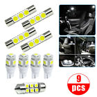 9x White LED Car Interior Lights For Car License Plate Light Map Dome Lamp Decor Fiat Palio