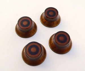 Set manopola velocità gonna/cappello top oro fumato per chitarra Les Paul solo 4 manopole 6 mm! - Foto 1 di 2