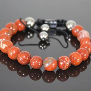 Pulsera Shamballa Hombre Lapislá Rojo Ajustable Amuleto de la Suerte - Imagen 1 de 1