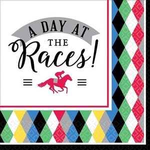 Derby Day Race Horse Kentucky Sports Racing Theme Party Paper Beverage Napkins - Picture 1 of 1