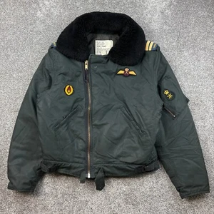 Vintage Canadian Air Force Flight Jacket Mens Large Green 1989 RCAF Sherpa - Bild 1 von 7