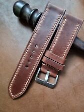 22mm Handmade Horween Leather watch strap, Vintage, Bespoke Leather strap