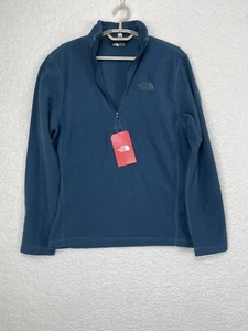North Face Men's Small Pullover Fleece 1/4 Zip Teal Blue - Picture 1 of 9