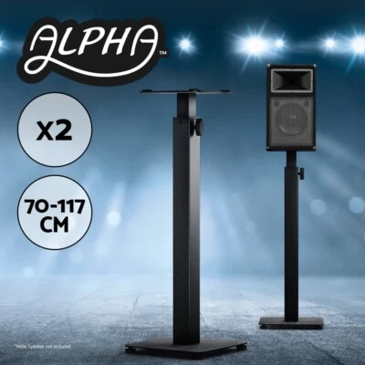 Alpha Speaker Stand 70-117cm Adjustable Height Surround Sound Studio Home 2pcs - image 1 of 4