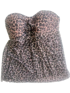 Damen Bandeau Mesh Flyaway Tankini Oberteil - Kona Sol Leopardenmuster M (8-10) - Bild 1 von 4