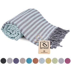LUXURY BEACH-BATH TURKISH PESHTEMAL TOWEL100%COTTON-ORGANIC AUTHENTIC USA SELLER - Picture 1 of 293