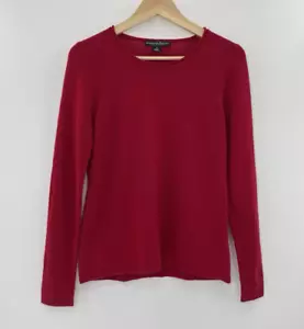 Marina Luna Women’s Red 100% Ply Cashmere Crew Neck Pullover Sweater Size M - Picture 1 of 8