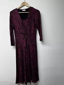 Women’s COTSWORLD COLLECTION Dress Size 10 Twisted Front Red & Black EC - Picture 1 of 15