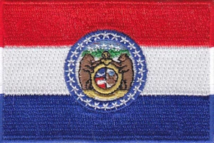 Parches bordados de la bandera del estado de Missouri de EE. UU. 3"" x 2"" de hierro - Imagen 1 de 1