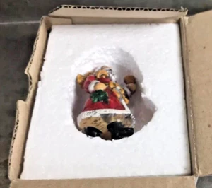 Vintage 3.5" Santa Claus Hanging Ornament w Bells in Original Box - Picture 1 of 9