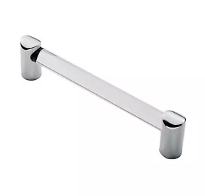 Polished Chrome 16mm Clear Acrylic Pull Handle, C/C 128mm - Picture 1 of 3