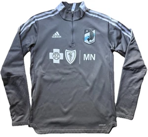 Adidas MLS Minnesota United FC Shirt Mens M Long Sleeve 1/4 Zip Warmup Pullover - Picture 1 of 13
