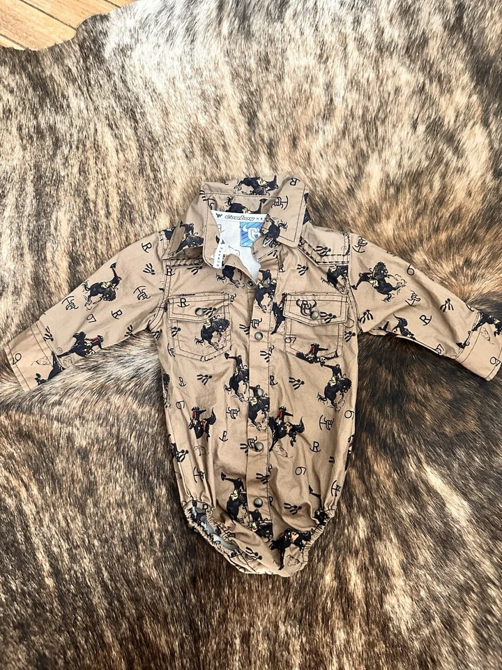 男孩 婴儿 6 个月 连体衣 格子 法兰绒 牛仔五金 西部国家 — 第 1/4 张图片