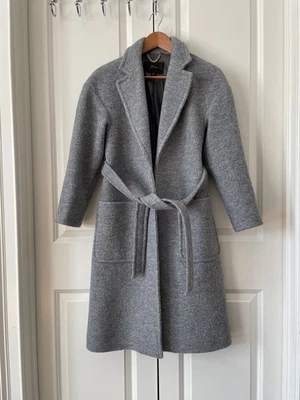 J. Crew Long Italian Boiled Wool Wrap Coat in Gray, Size XSP NWOT Midi - Image 1 of 4