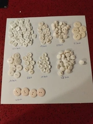 🪡⚪️ 157 Weisse Knöpfe, Konvolut, Gebraucht, Neuwertig, Basteln, Ersatz - Bild 1 von 4