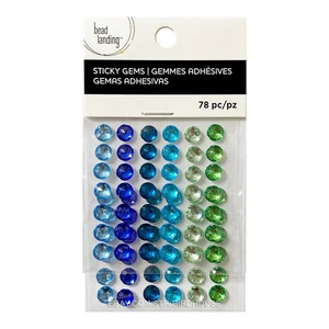 Pegatinas gemas azules verdes 1/4" álbum de recortes adornos estrás aterrizaje de cuentas 3D - Imagen 1 de 7