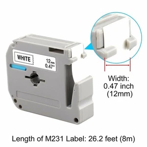 Praktisches PTouch M231 MK231 MK231 schwarz weiß Schriftband für einfache Anwe - Photo 1/12