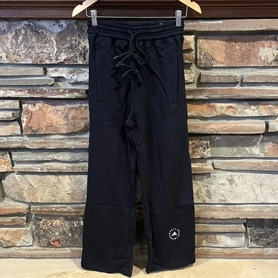 Pantalones de felpa negros de pierna recta Stella McCartney x Adidas 100 % algodón Foto 1 de 4