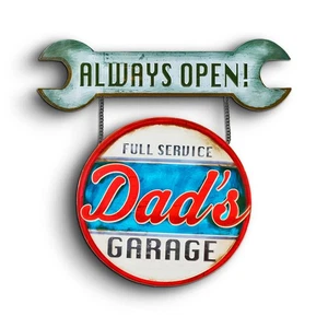 Blechschild Dad`s Garage Service Always Open  Dads Werkstatt Oldtimer Used Lo... - Bild 1 von 4