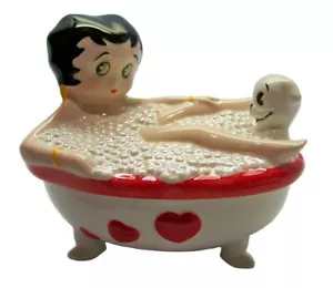 Betty Boop Schaum Badewanne Pudgy Schmuckschatulle Porzellan handbemalt 5,5" L - Bild 1 von 5