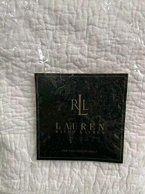 RALPH LAUREN VINTAGE HOPE PECHO BLANCO/AZUL 1 pieza F/COLCHA REINA/CUBIERTA nuevo en paquete Foto 1 de 4