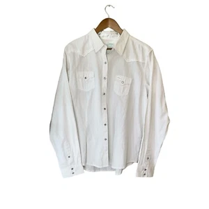 Twenty X Men’s XXL Western Pearl Snap Shirt White Cotton Y2K Cowboy Rodeo Rustic - Picture 1 of 9