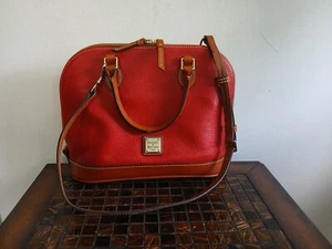 Doonie & Bourke Zip Zip Satchel Leather Handbag Red Lining - Red - Picture 1 of 8