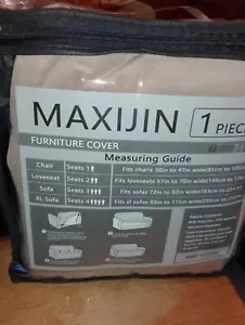 MAXIJIN Super Stretch Velvet Chair Cover, 1-Piece Beige - Picture 1 of 2