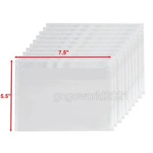 7.5" X 5.5" Clear Packing List Shipping Label Envelopes Pouches 50 - 5000 PCS - Picture 1 of 8