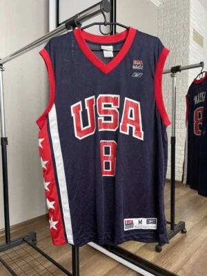 Camiseta Reebok EUA Jogos Olímpicos Vintage NBA Kobe Bryant Anos 90 Tamanho M - Imagem 1 de 4