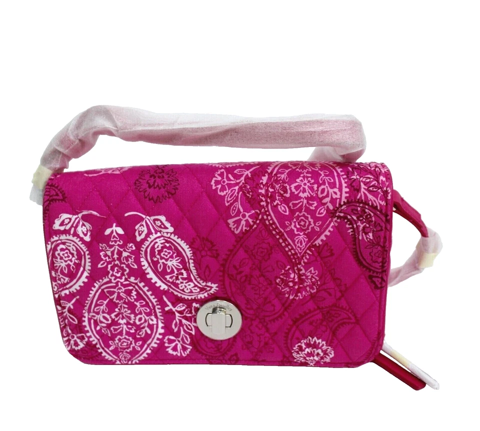 Vera Bradley розовый штамп пейсли замок через плечо сумка сумочка с Ярлыками - Изображение 1 из 1