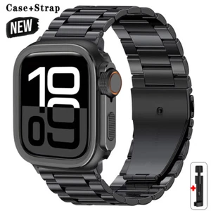 Pasek ze stali nierdzewnej + etui do Apple Watch Ultra2 49mm Seria 10 9 8 7 6 5 SE - Zdjęcie 1 z 14
