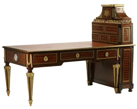Bureau Plat, Cartonnier, Writing Desk, Louis XVI Style,  Ormolu, Late 1900's! Cover