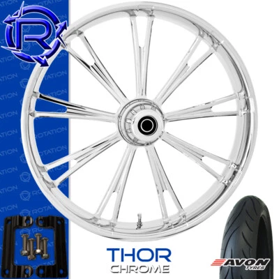 Rueda de moto cromada Thor Kawasaki Vaquero Vulcan paquete 21" Foto 1 de 3