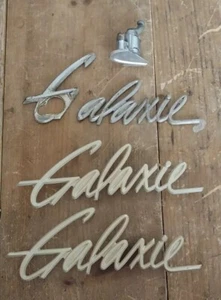 1960 Galaxie Gold Fender Emblem Set Trunk Latch Mechanism C0AB-16098-G READ - Picture 1 of 8