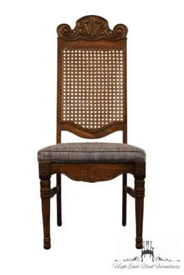 Silla auxiliar de comedor Jessup Furniture española mediterránea con respaldo de caña Foto 1 de 4