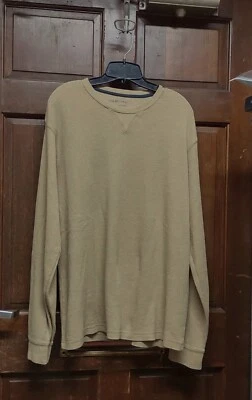 G.H. BASS Tan Waffle Knit Thermal Long Sleeve Shirt Men's Sz XXL 2XL NO SIZE TAG - Image 1 of 3