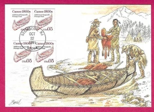 USA 1991 FDC Maximum Card #91-97 - (Red) CANOE 1800's  Coil Pairs - SECAUCUS, NJ - Picture 1 of 2