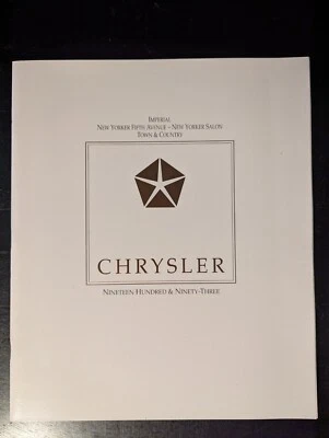 Chrysler New Yorker Town Country Series 1993 folleto de venta de autos catálogo 31 páginas Foto 1 de 4